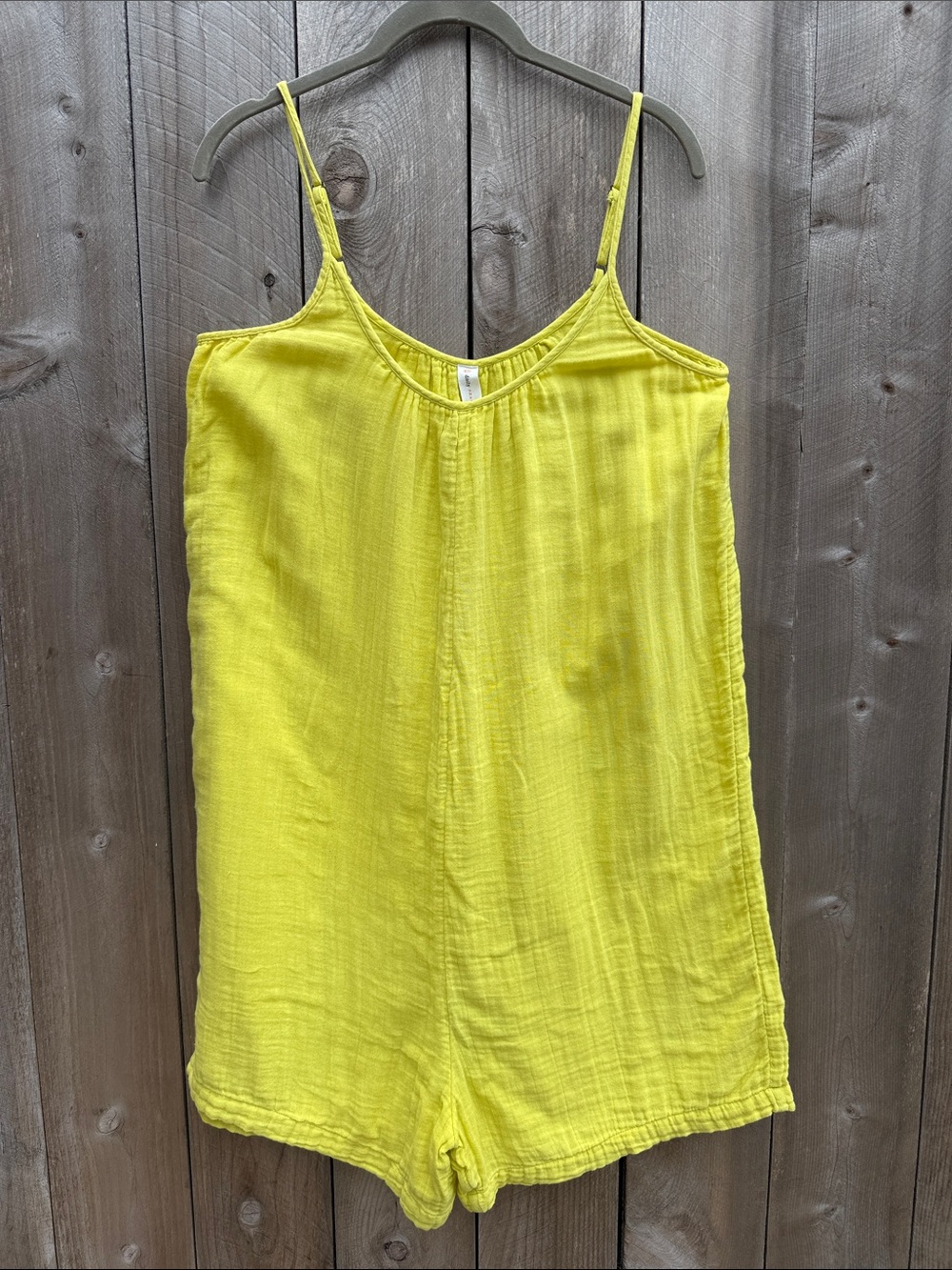 Daily Practice Anthropologie Citron Cotton Gauze Vacation Romper Sz S